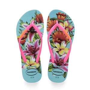 Havaianas Slim Floral Flip Flops Blue BuziosNYC